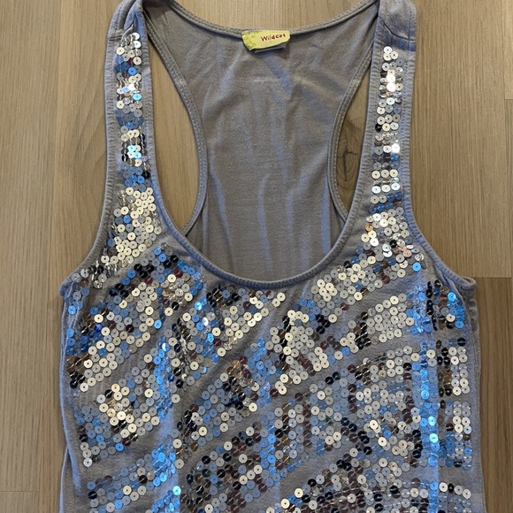 Wildcat gray and silver sequin tank top small - Picture 3 of 6